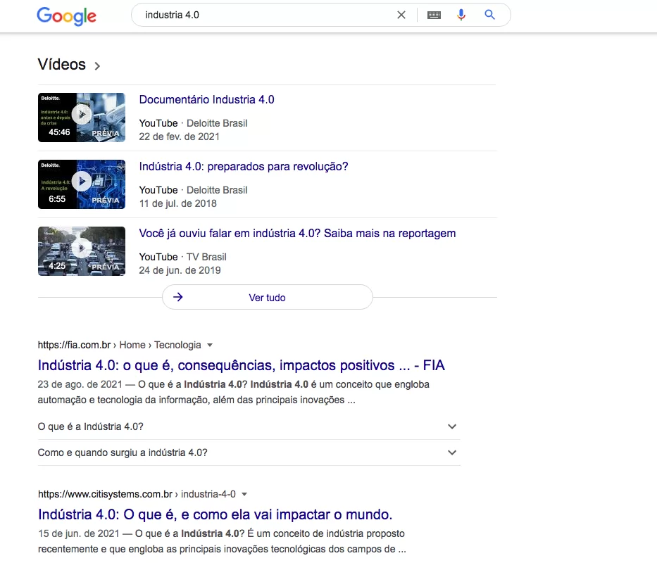 vídeos no google