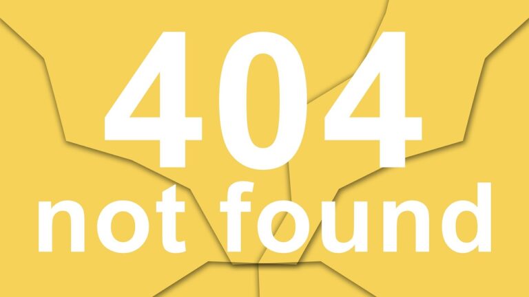 Imagem de erro 404 não encontrado, indicando que a página solicitada não está disponível ou foi removida, comum em sites que enfrentam problemas de navegação.